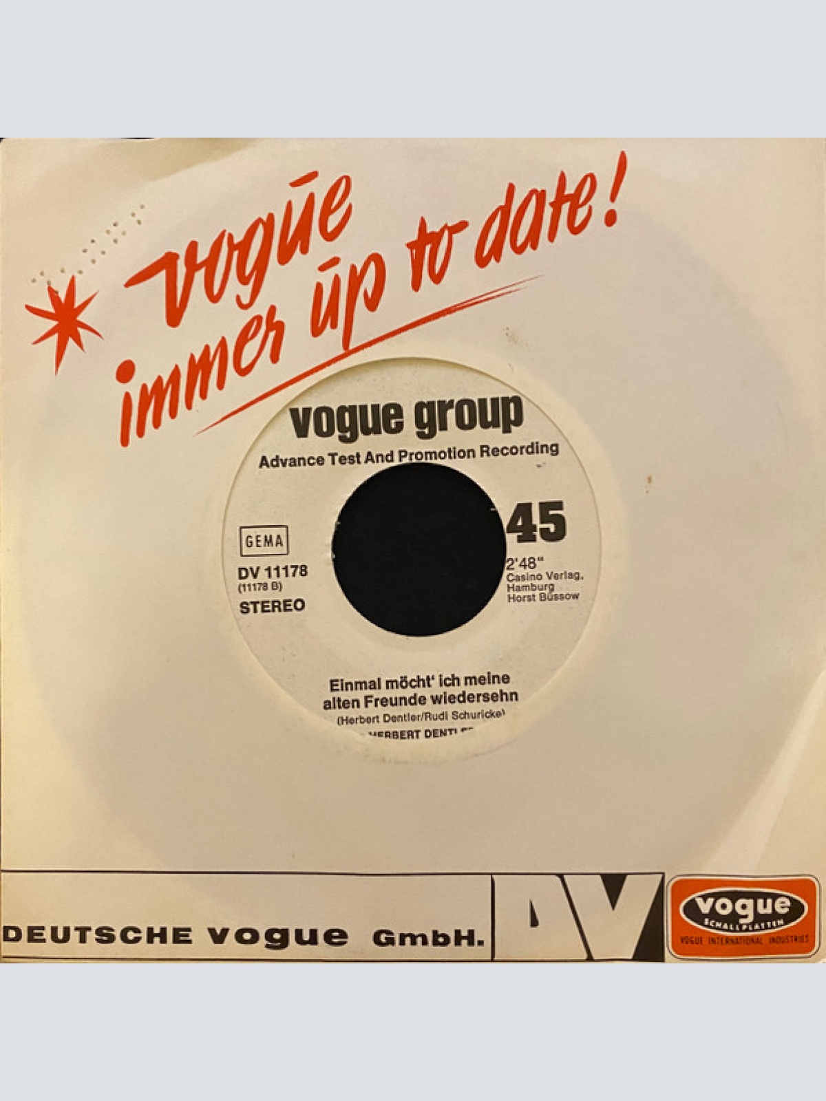 Vinyl / Herbert Dentler - Laßt Den Kleinen Mann Doch Auch 'Mal 'Ran / Einmal Möcht' Ich Meine Alten Freunde Wiedersehn