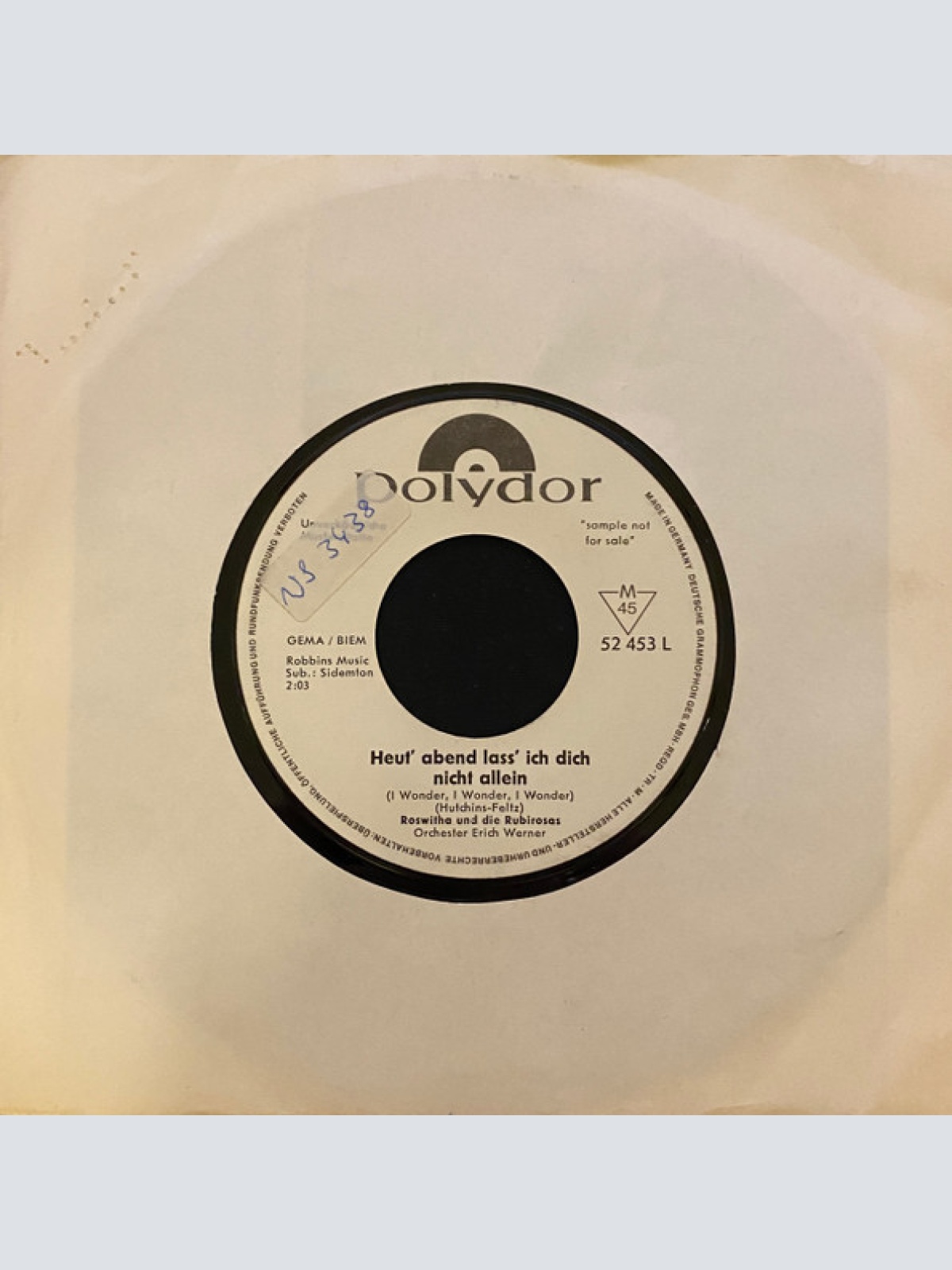 Vinyl / Roswitha Und Die Rubirosas - Heut' Abend Laß' Ich Dich Nicht Allein