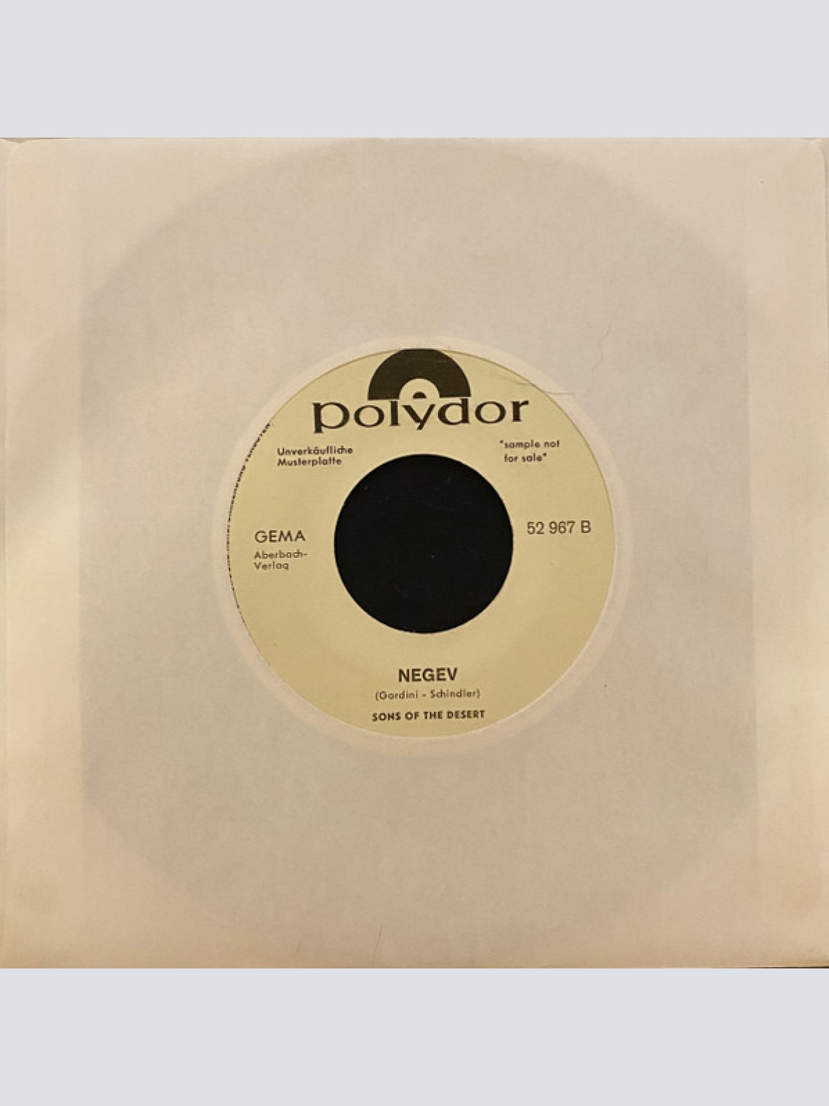 Vinyl / Sons Of The Desert (6) - Tribute To Dayan / Negev