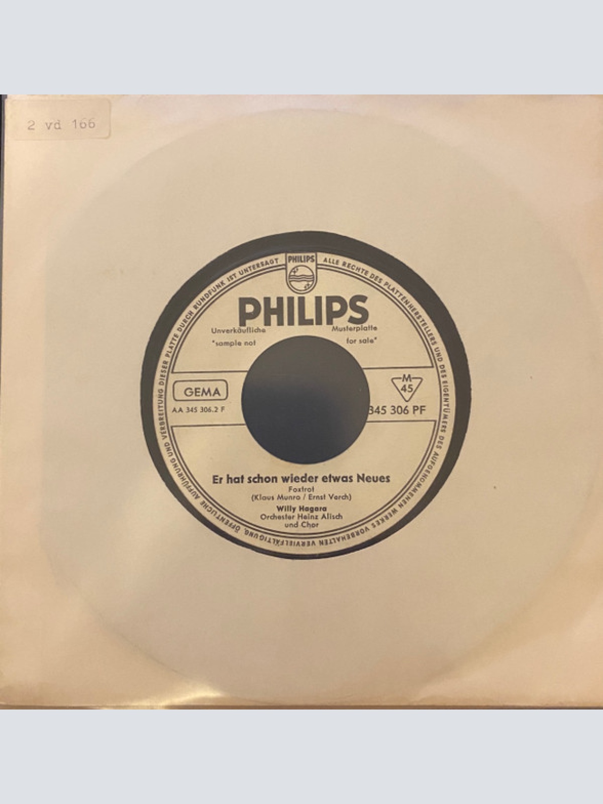 Vinyl / Willy Hagara - Das Sind Die Beine Von Jacqueline / Er Hat Schon Wieder Etwas Neues