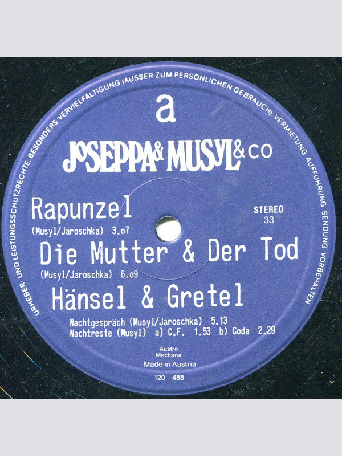 Vinyl / Joseppa & Musyl* - Das Mädchen Mit Den Schwefelhölzchen