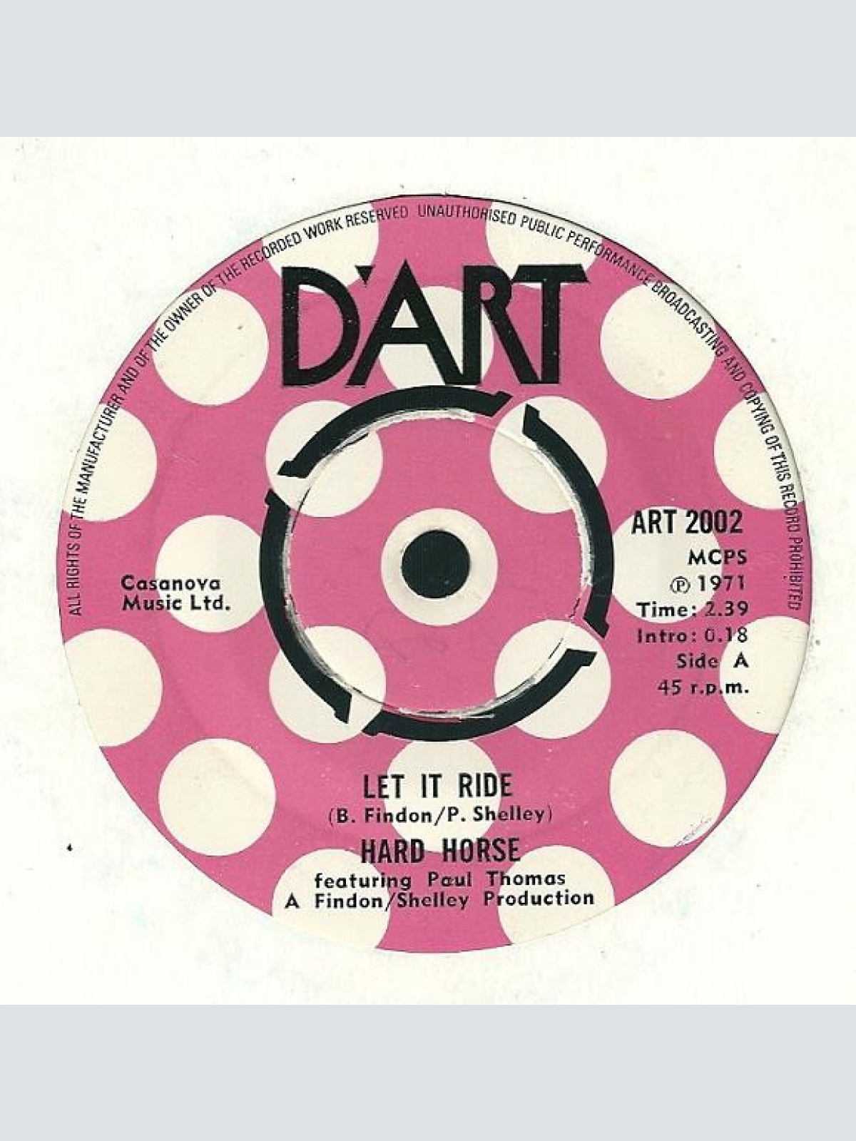 Vinyl / Hard Horse Featuring Paul Thomas (11) - Let It Ride