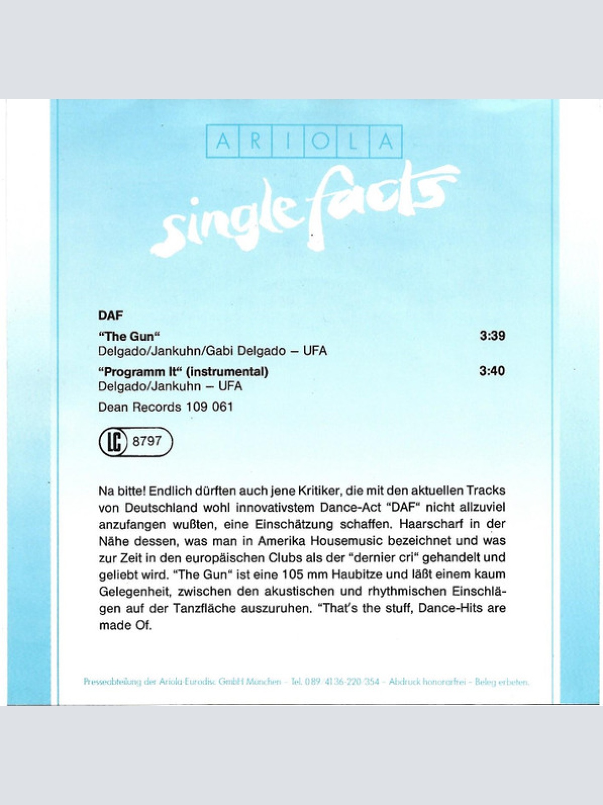 Vinyl / DAF* - The Gun