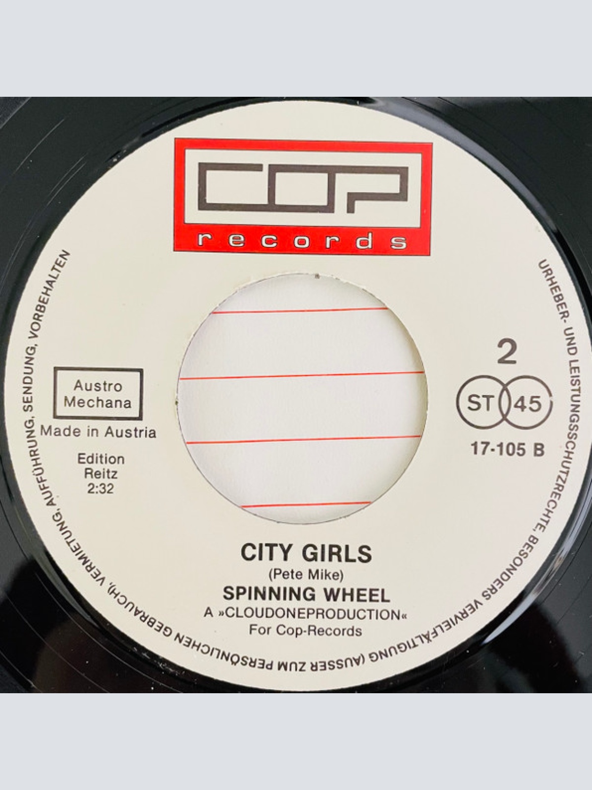 Vinyl / Spinning Wheel (3) - Hold Me / City Girls