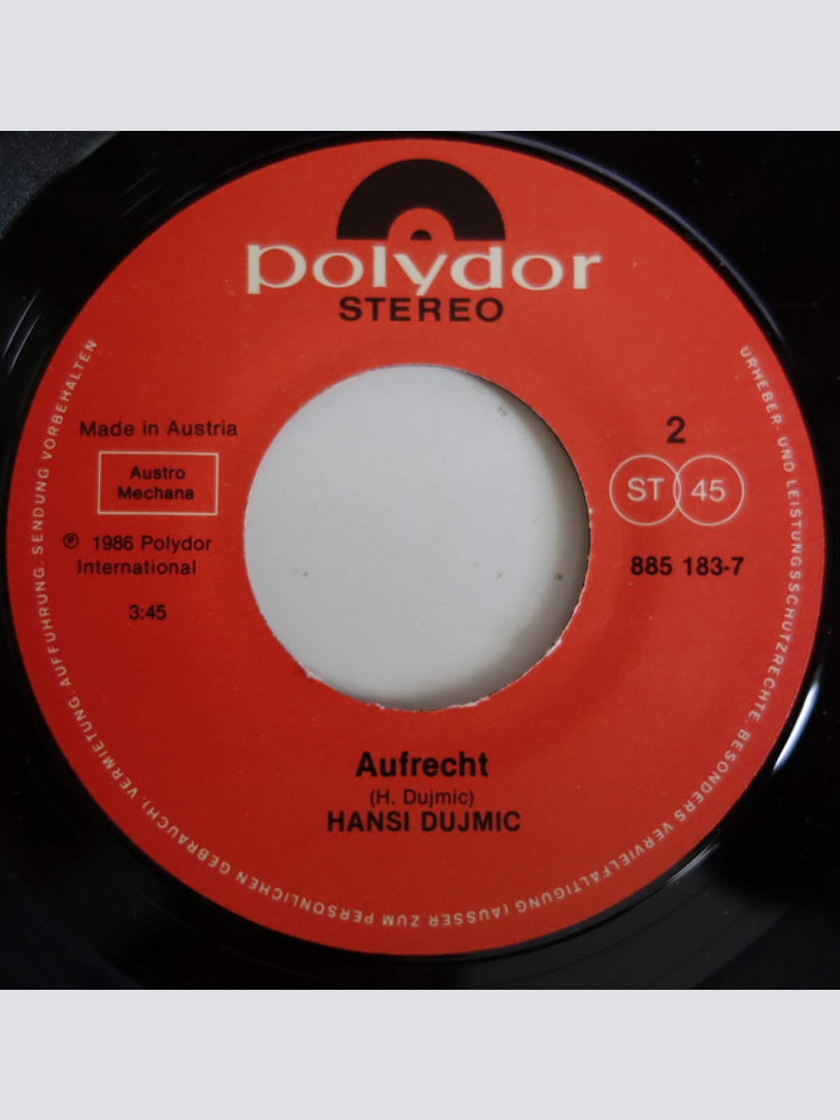 Vinyl / Hans Dujmic - Nur Amore