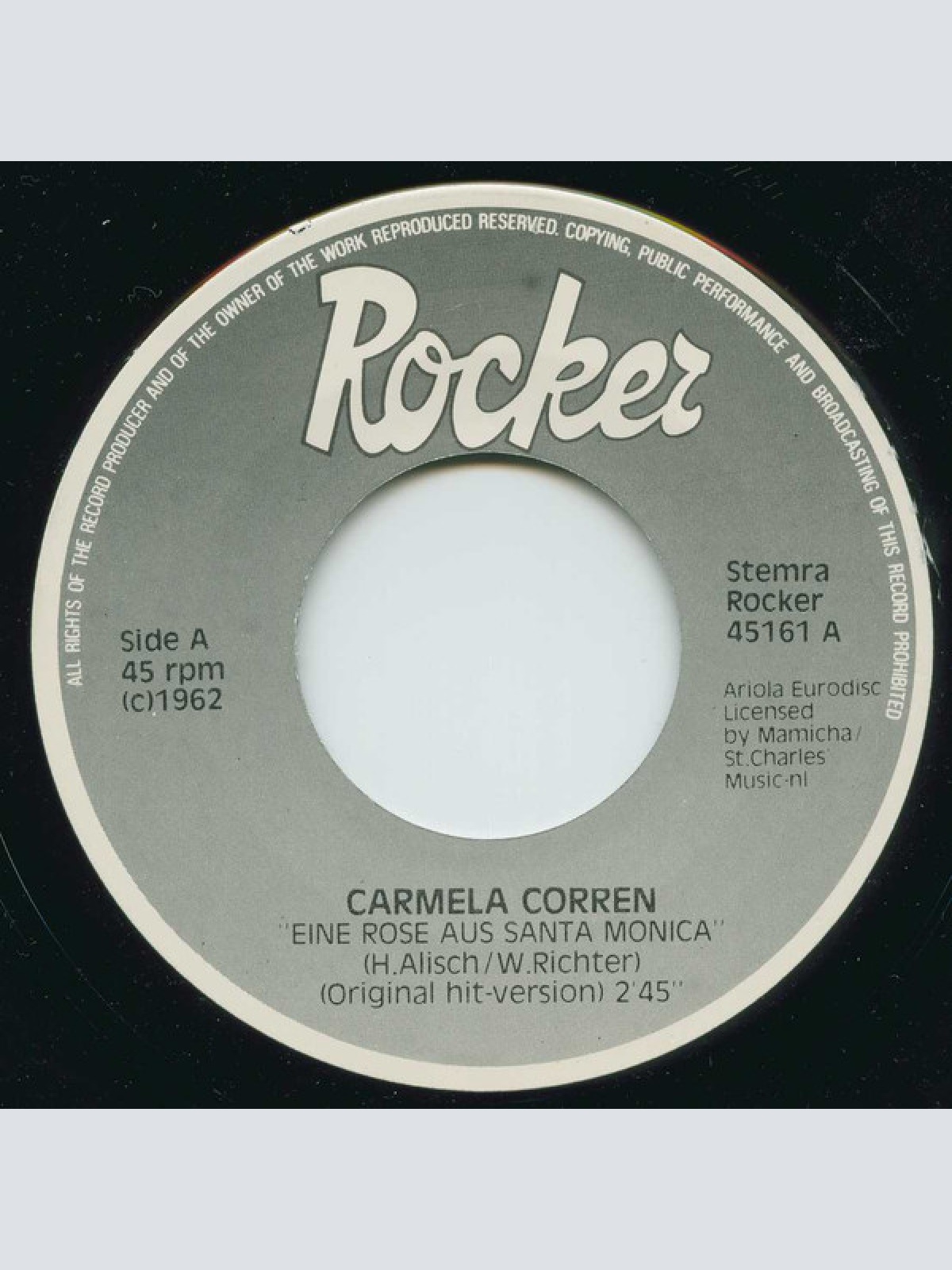 Vinyl / Carmela Corren - Eine Rose Aus Santa Monica