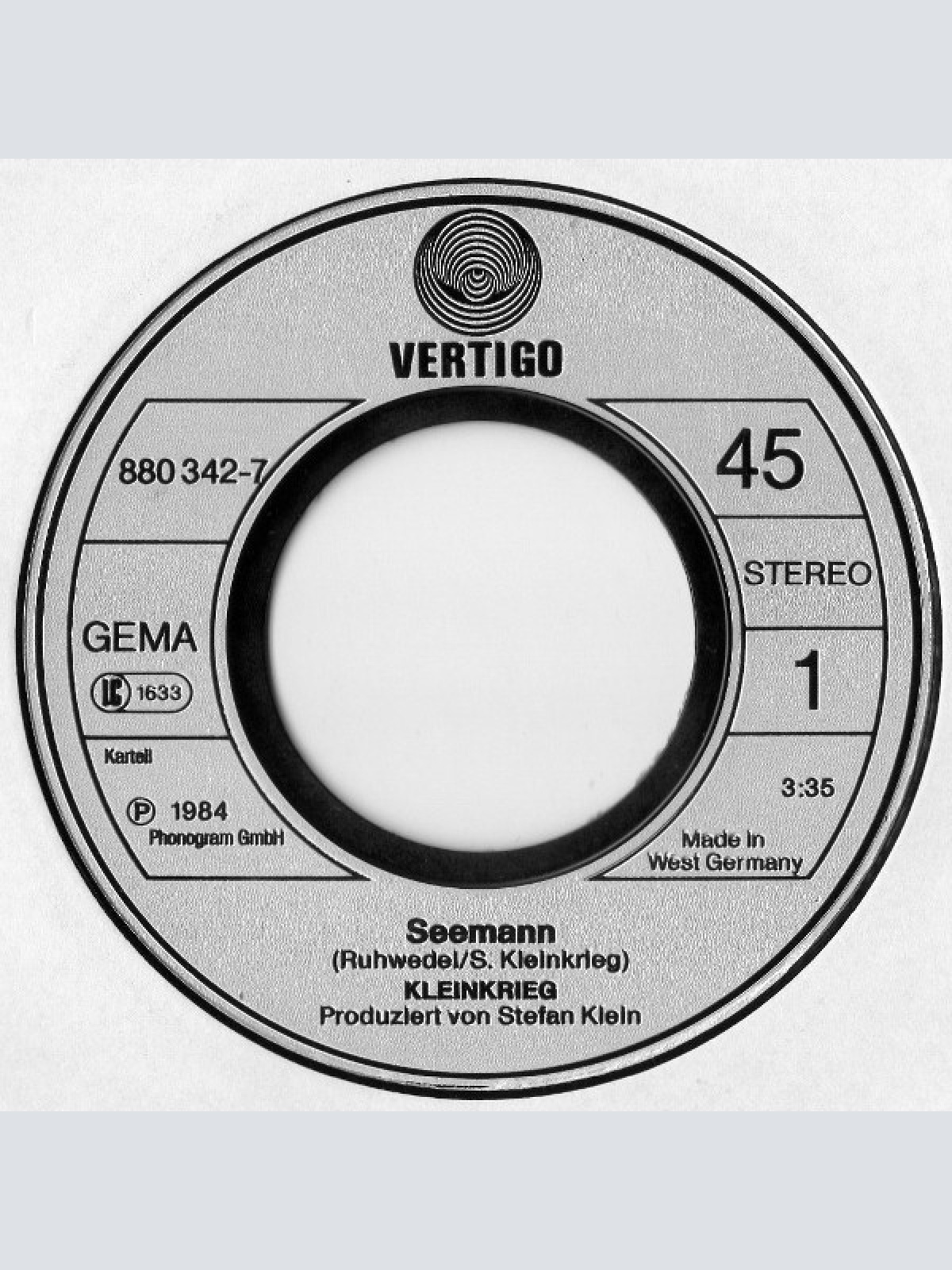 Vinyl / Kleinkrieg* - Seemann