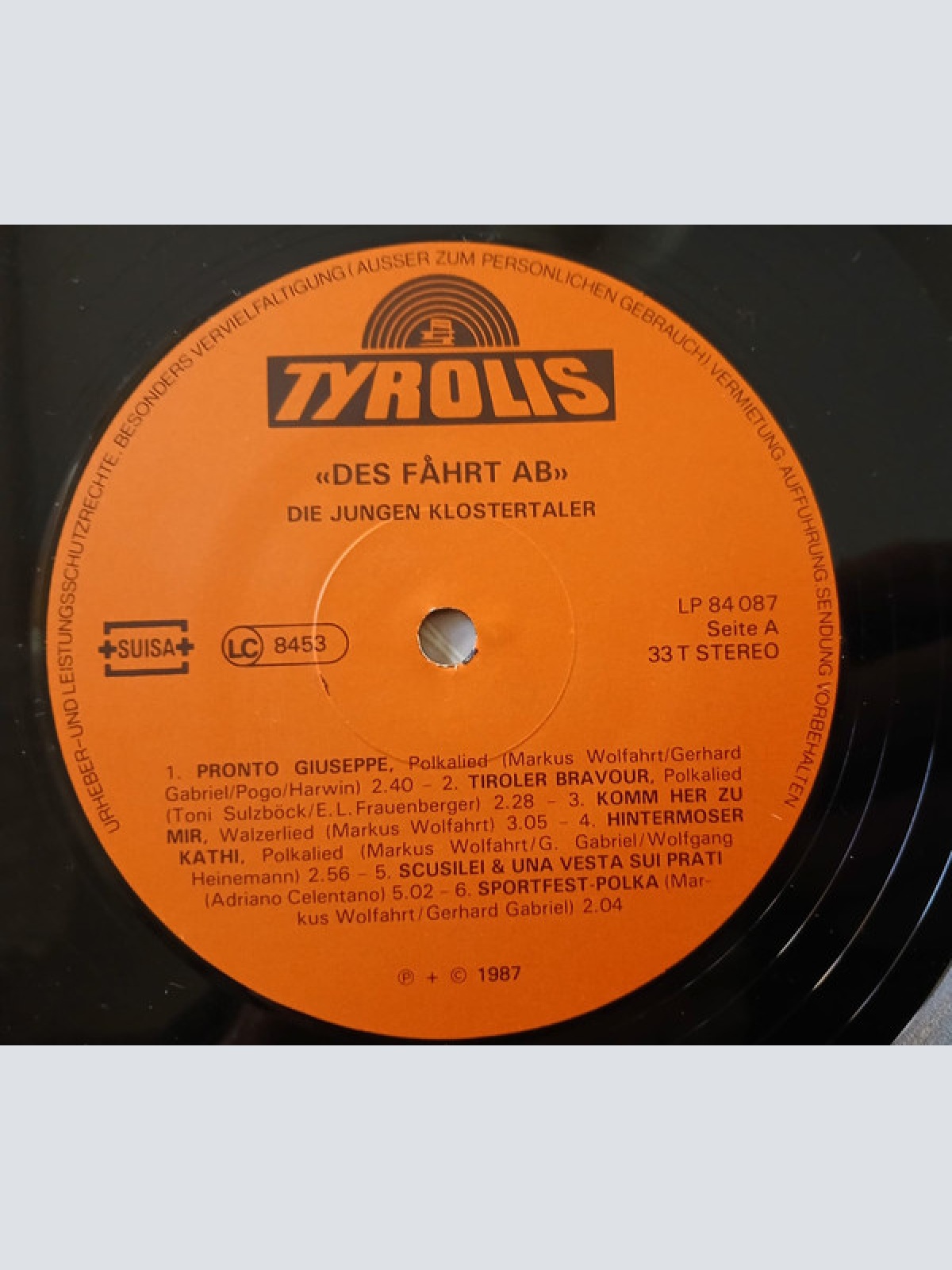 Vinyl / Die Jungen Klostertaler - Des Fährt Ab