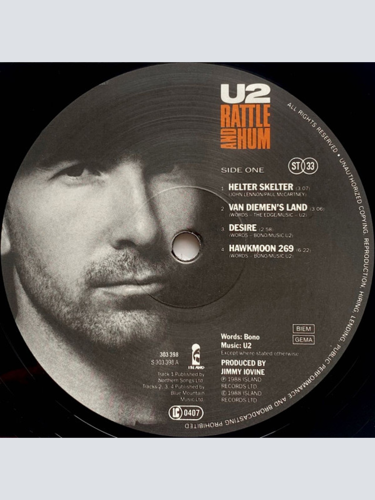 Vinyl / U2 - Rattle And Hum