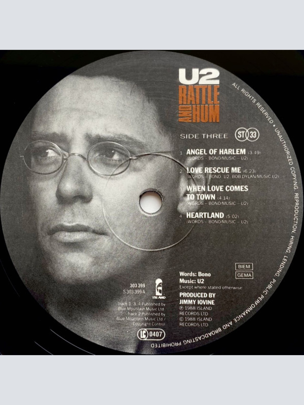 Vinyl / U2 - Rattle And Hum