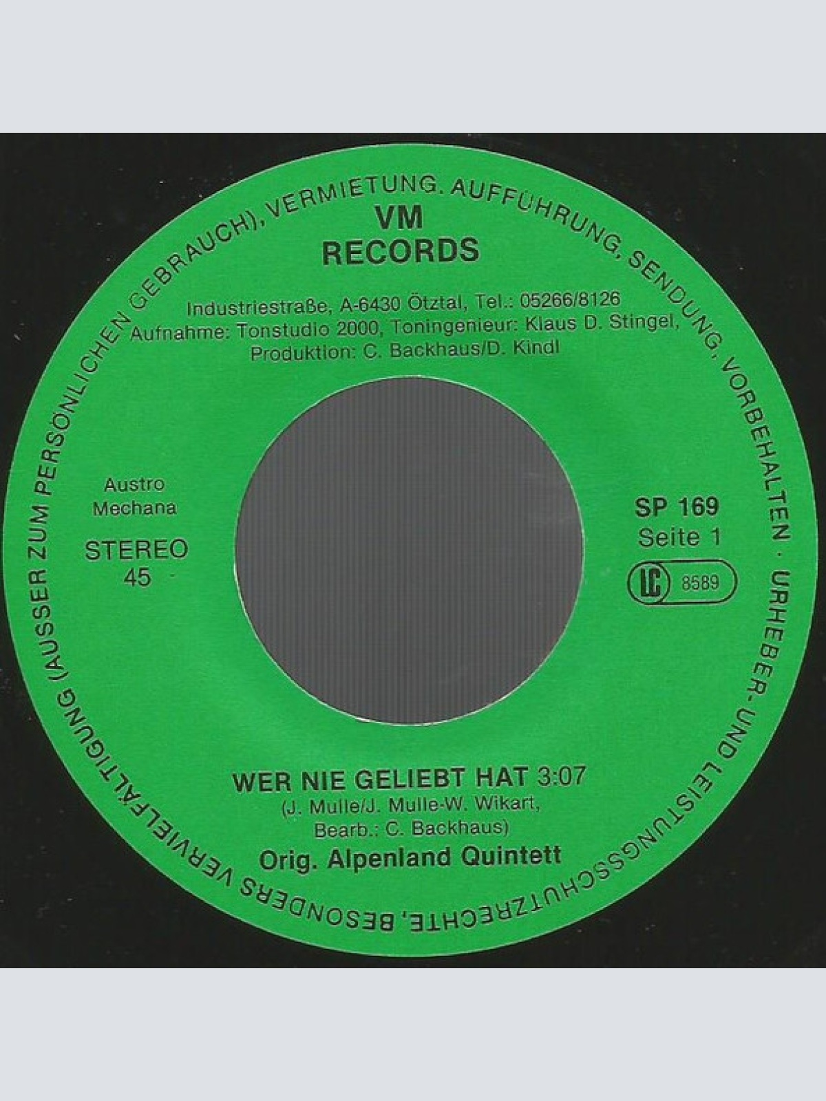 Vinyl / Orig. Alpenland Quintett - Wer Nie Geliebt Hat