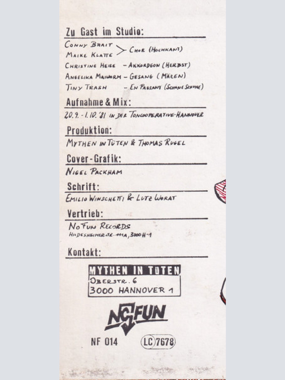 Vinyl / Mythen In Tüten - Die Neue Kollektion