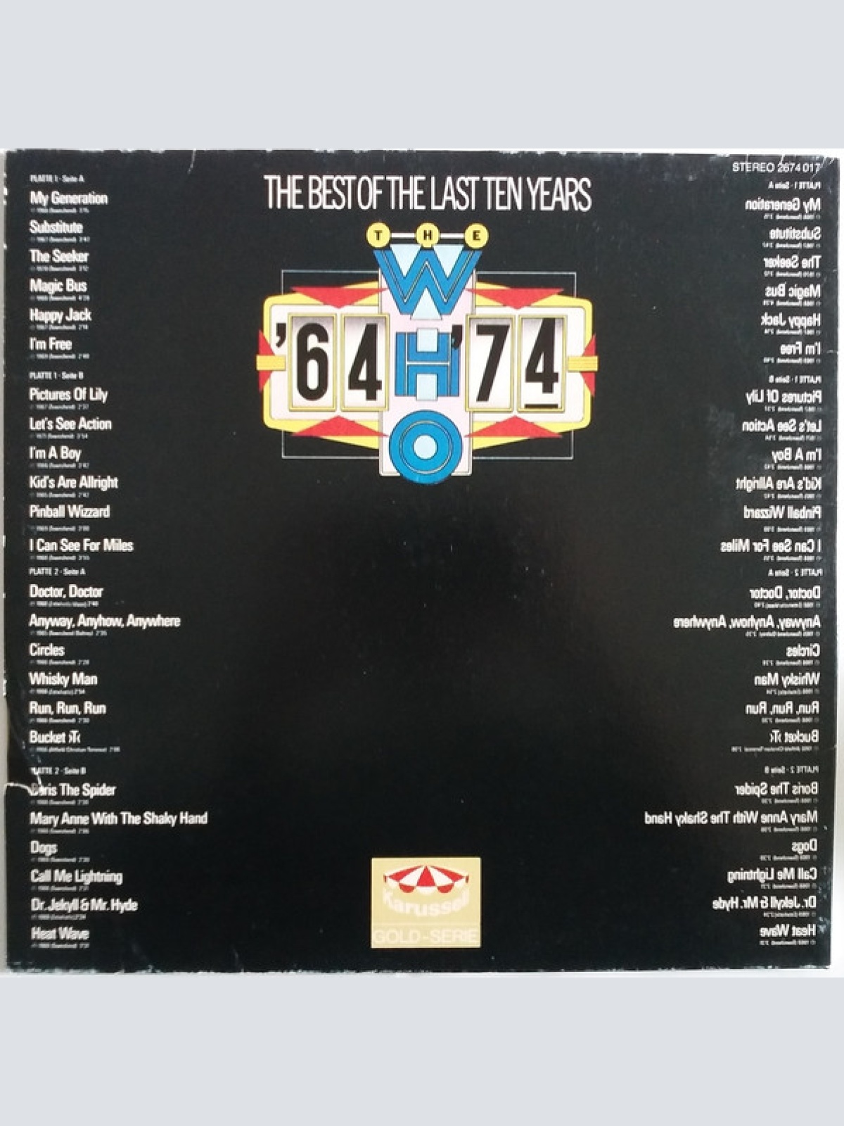 Vinyl / The Who - '64 - '74 / The Best Of The Last Ten Years