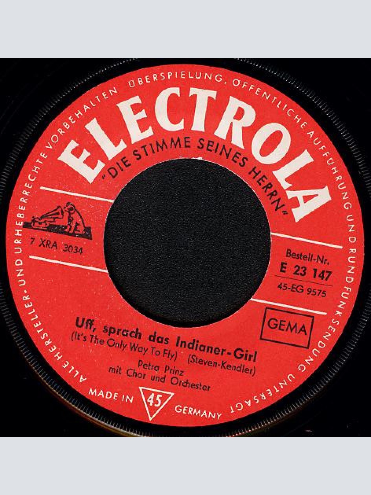 Vinyl / Petra Prinz - Wenn Du Von Der Liebe Sprichst / Uff, Sprach Das Indianer-Girl (It's The Only Way To Fly)