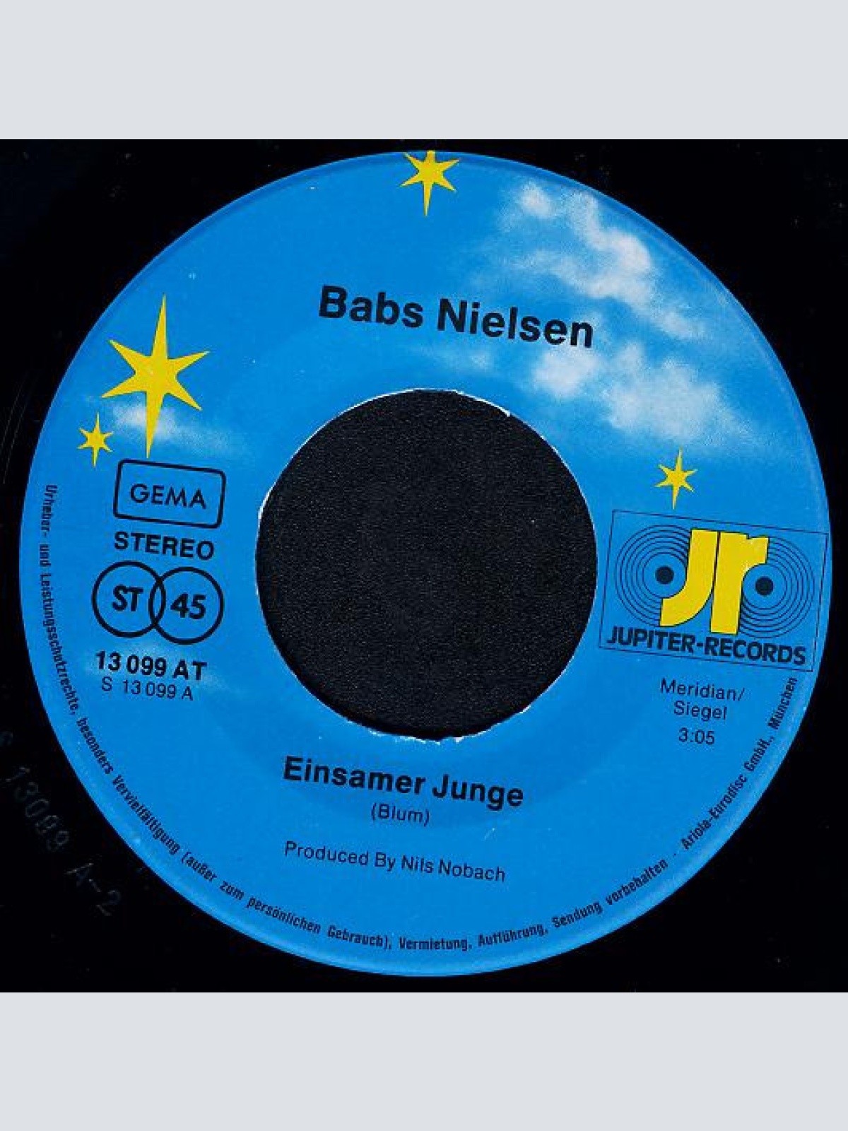 Vinyl / Babs Nielsen - Einsamer Junge / Hey, Hallo Montag