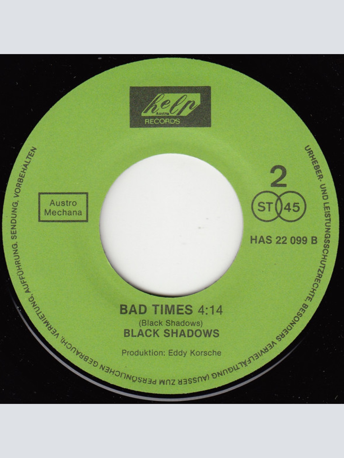 Vinyl / The Black Shadows (3) - Life Is A Mystery / Bad Times