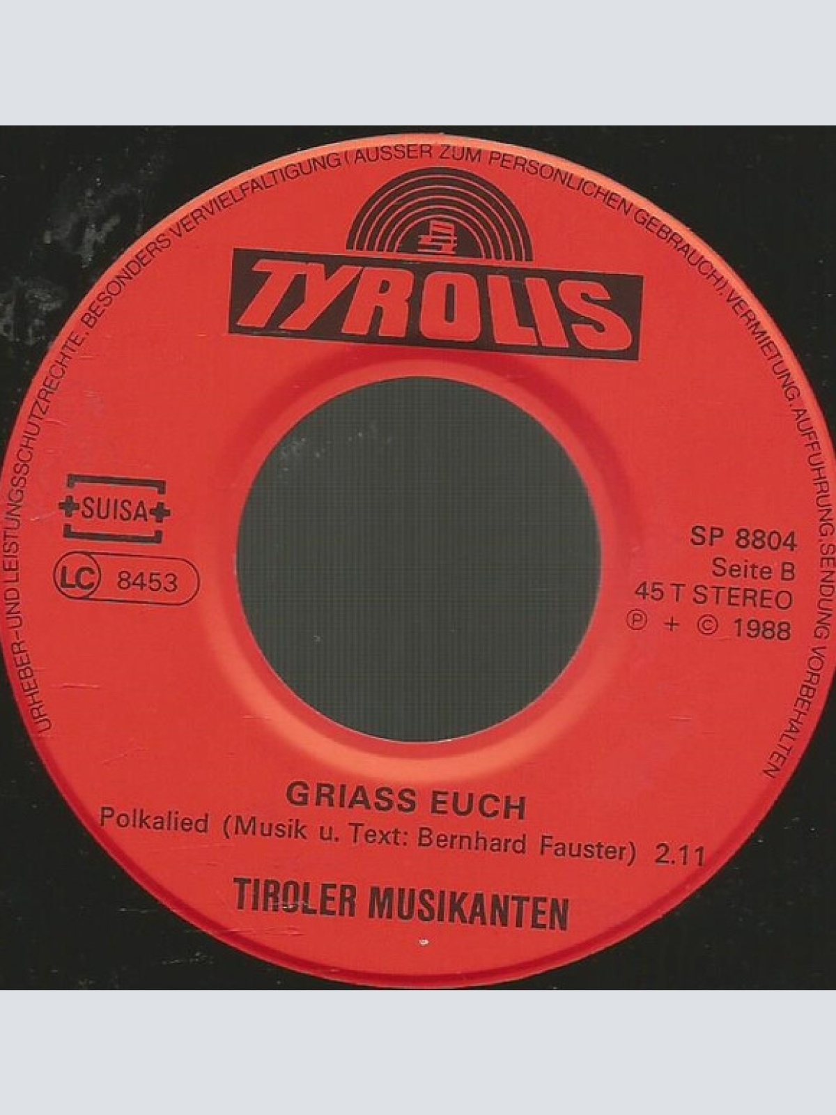 Vinyl / Tiroler Musikanten (2) - Gisela / Griass Euch