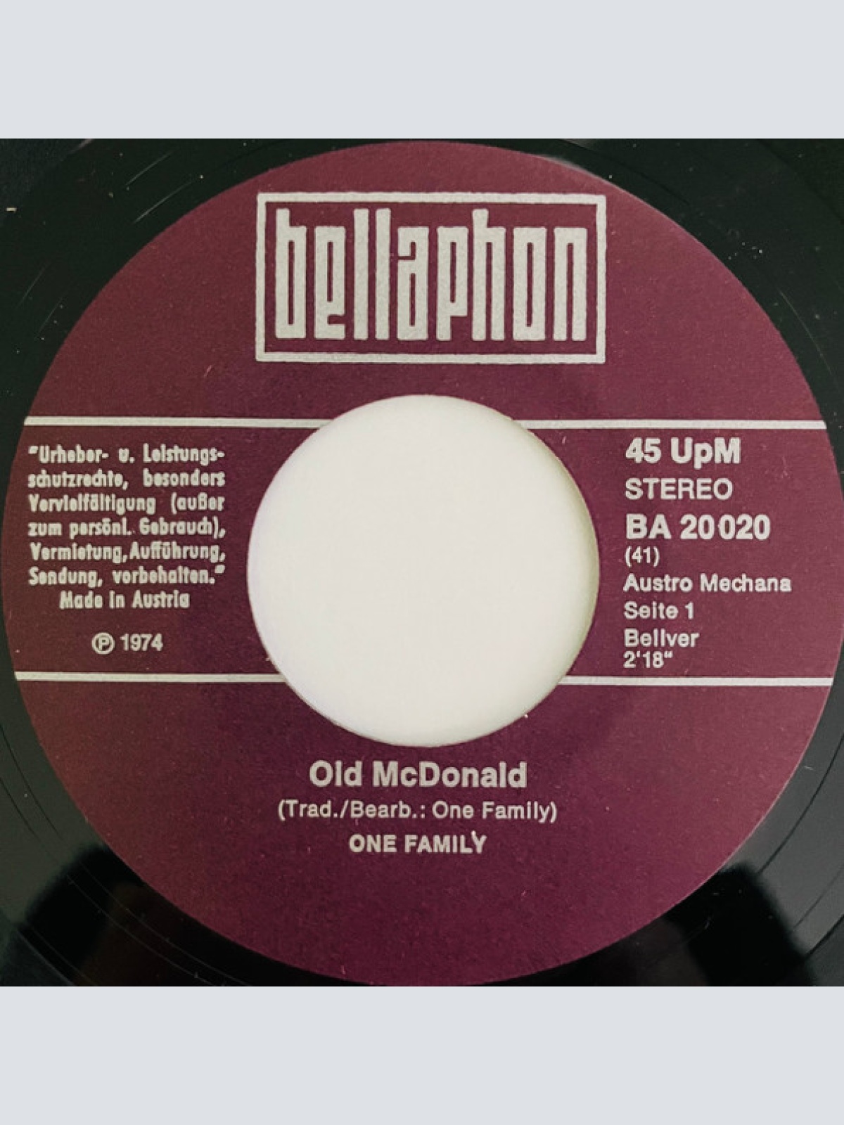 Vinyl / One Family (2) - Old McDonald / Sound Of Dreaming