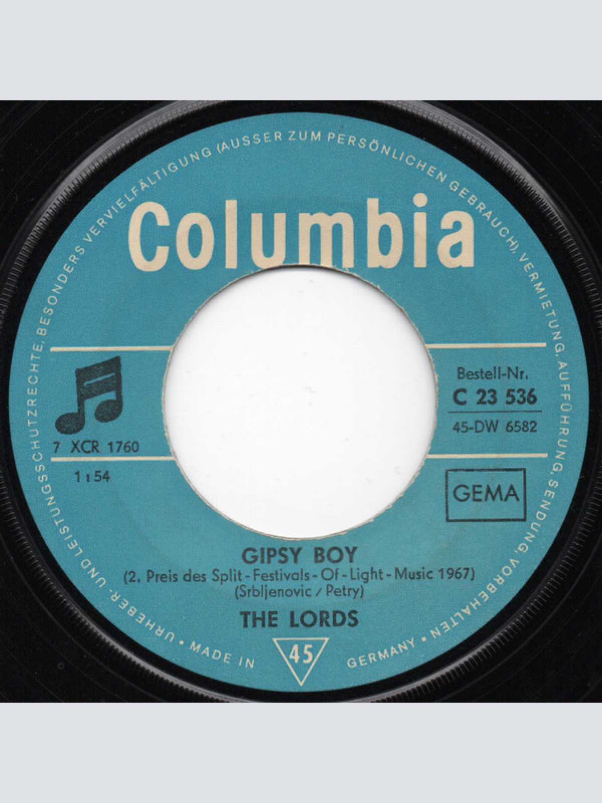 Vinyl / The Lords - Gipsy Boy / Coco-Cat-Love