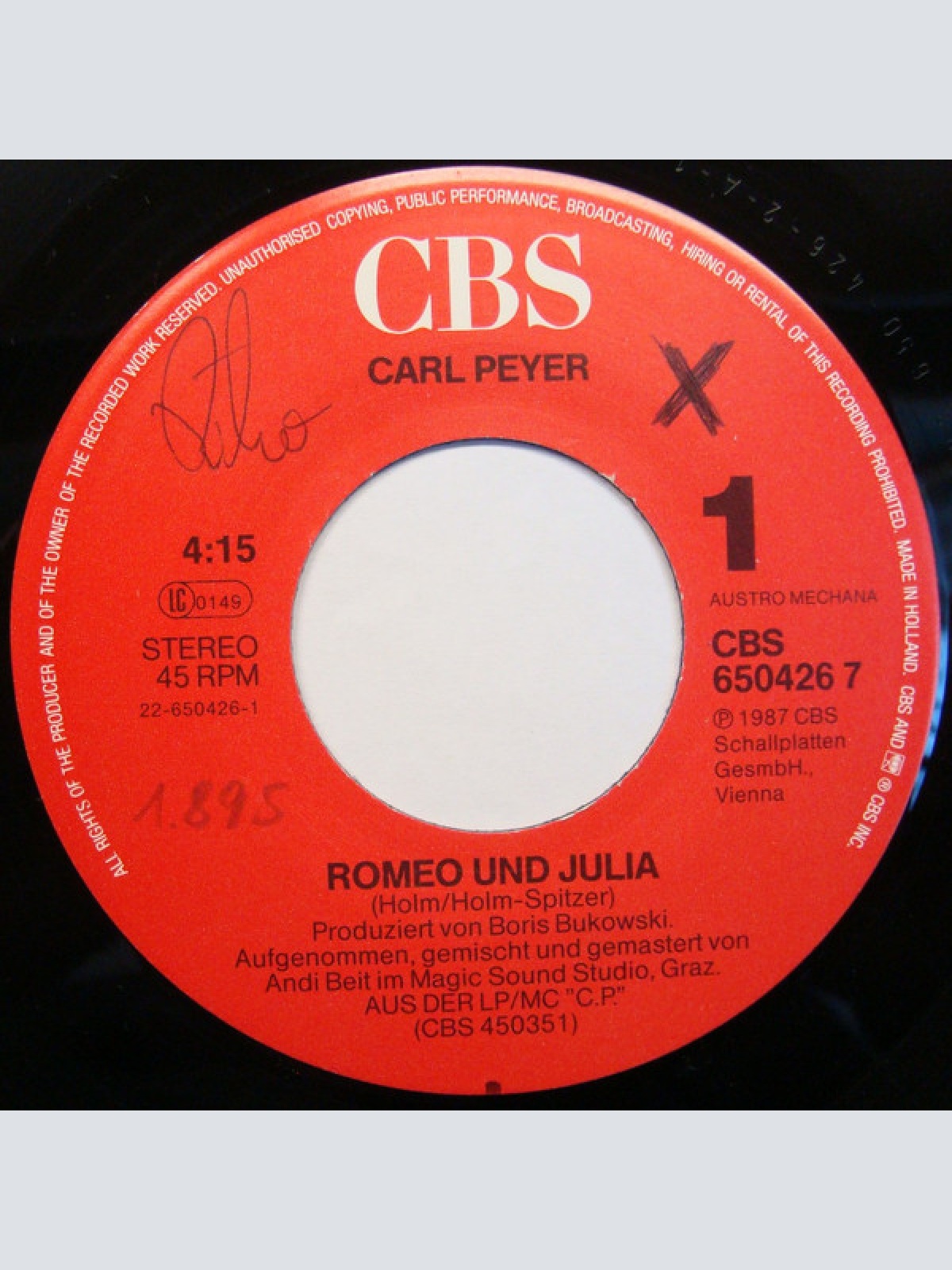 Vinyl / Carl Peyer - Romeo Und Julia