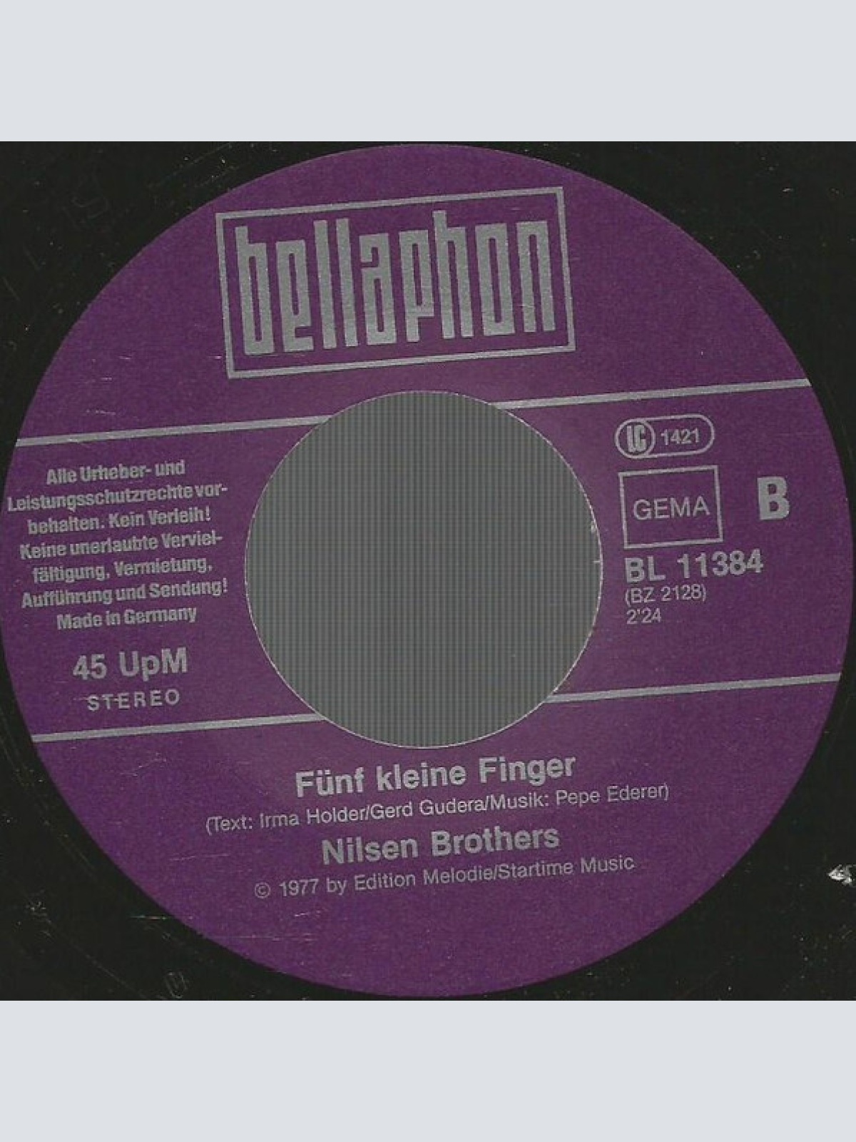 Vinyl / Nilsen Brothers* - Aber Dich Gibt's Nur Einmal Für Mich / Fünf Kleine Finger