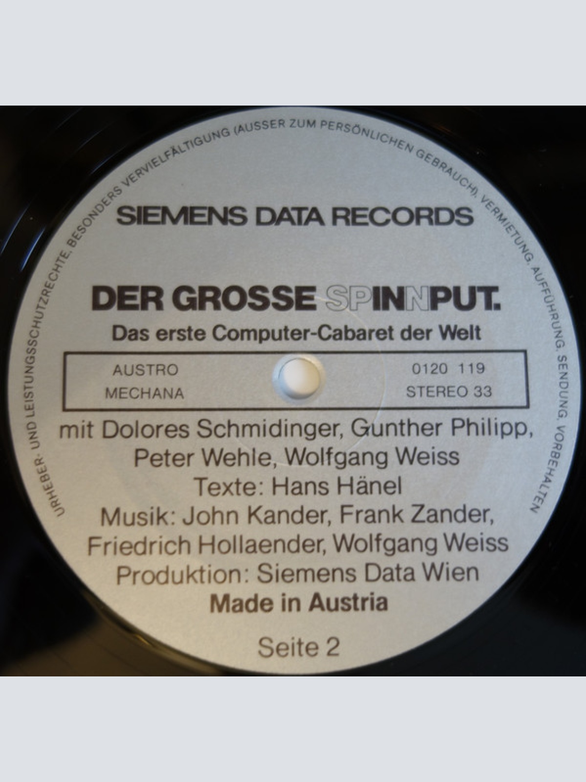 Vinyl / Various - Der Grosse Spinnput - Das Erste Computer Cabaret Der Welt