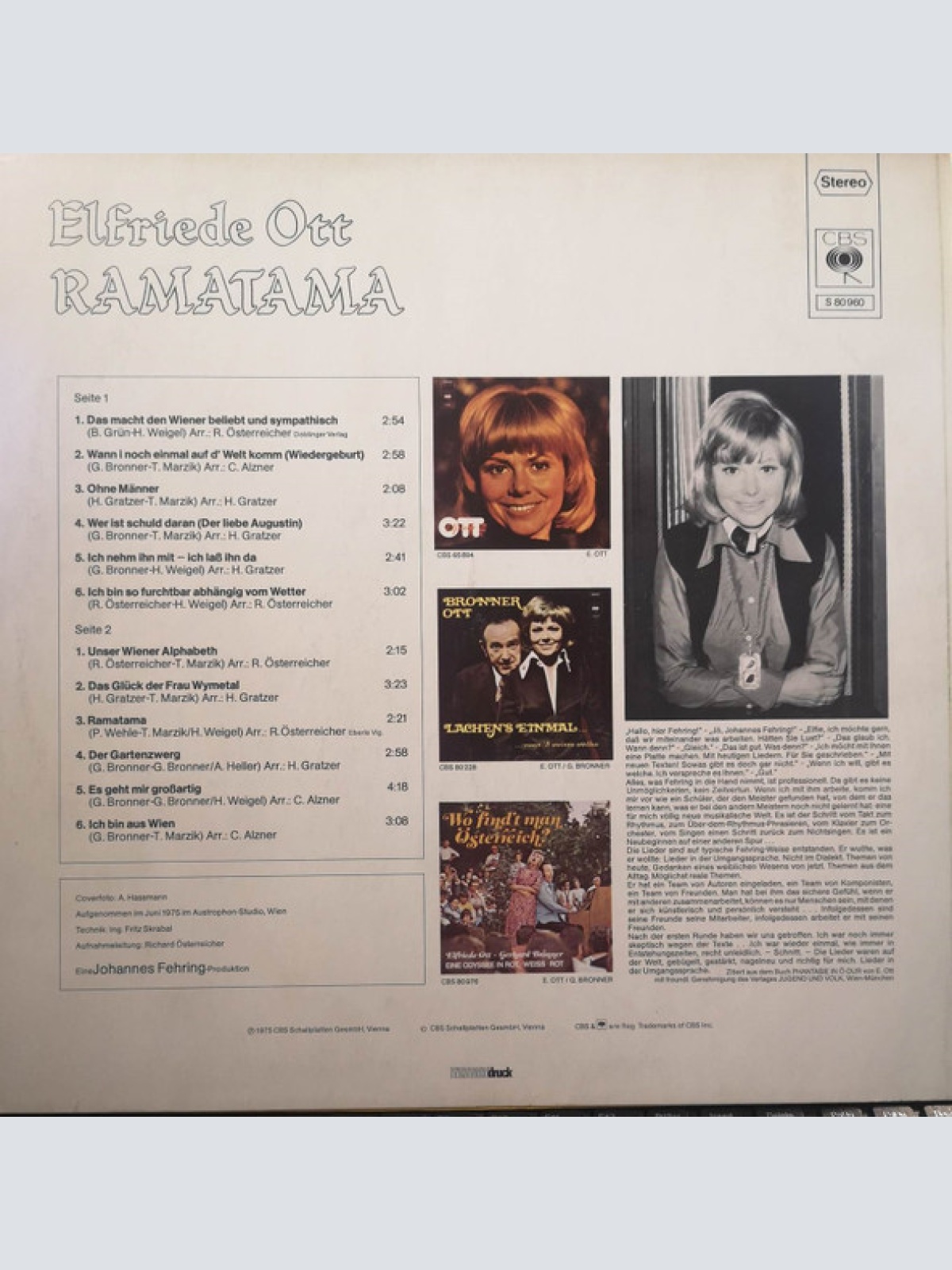 Vinyl / Elfriede Ott - Ramatama (...Zu Deutsch: Räumen Tun Wir)