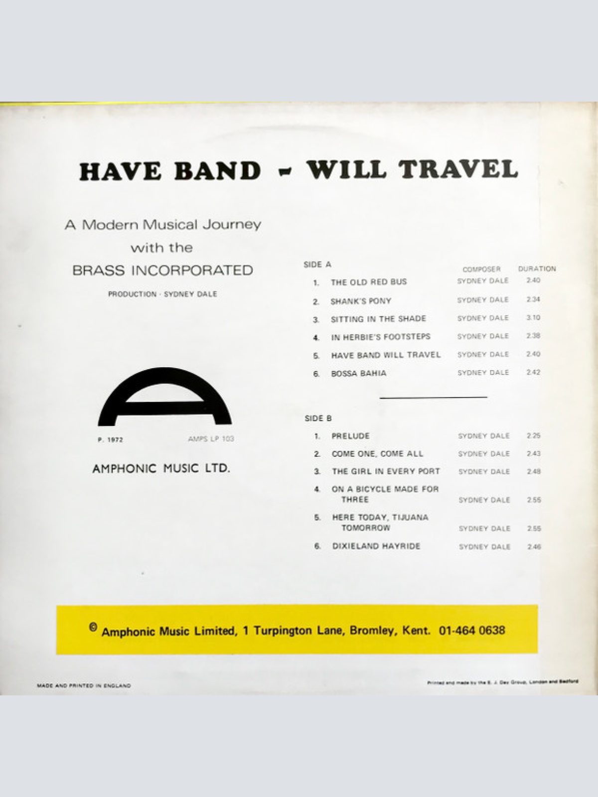 Vinyl / Brass Incorporated - Have Band - Will Travel