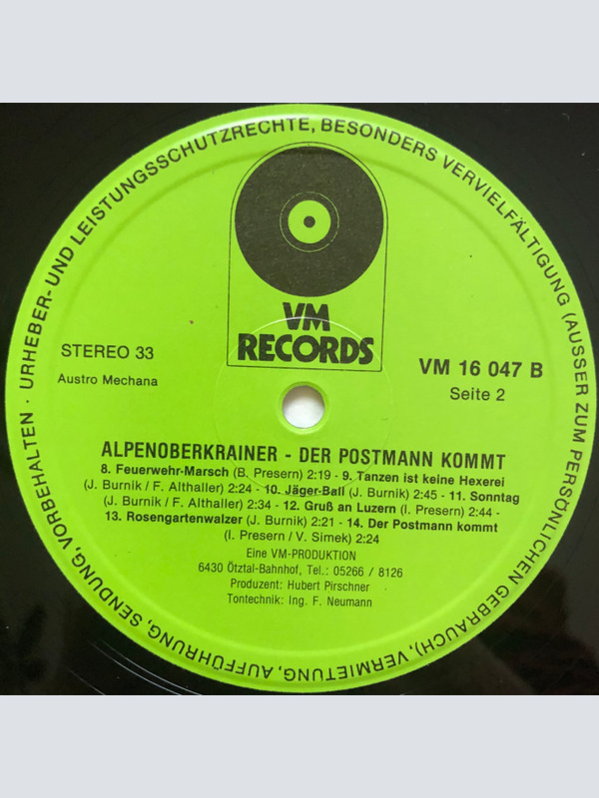 Vinyl / Alpenoberkrainer - Der Postmann Kommt