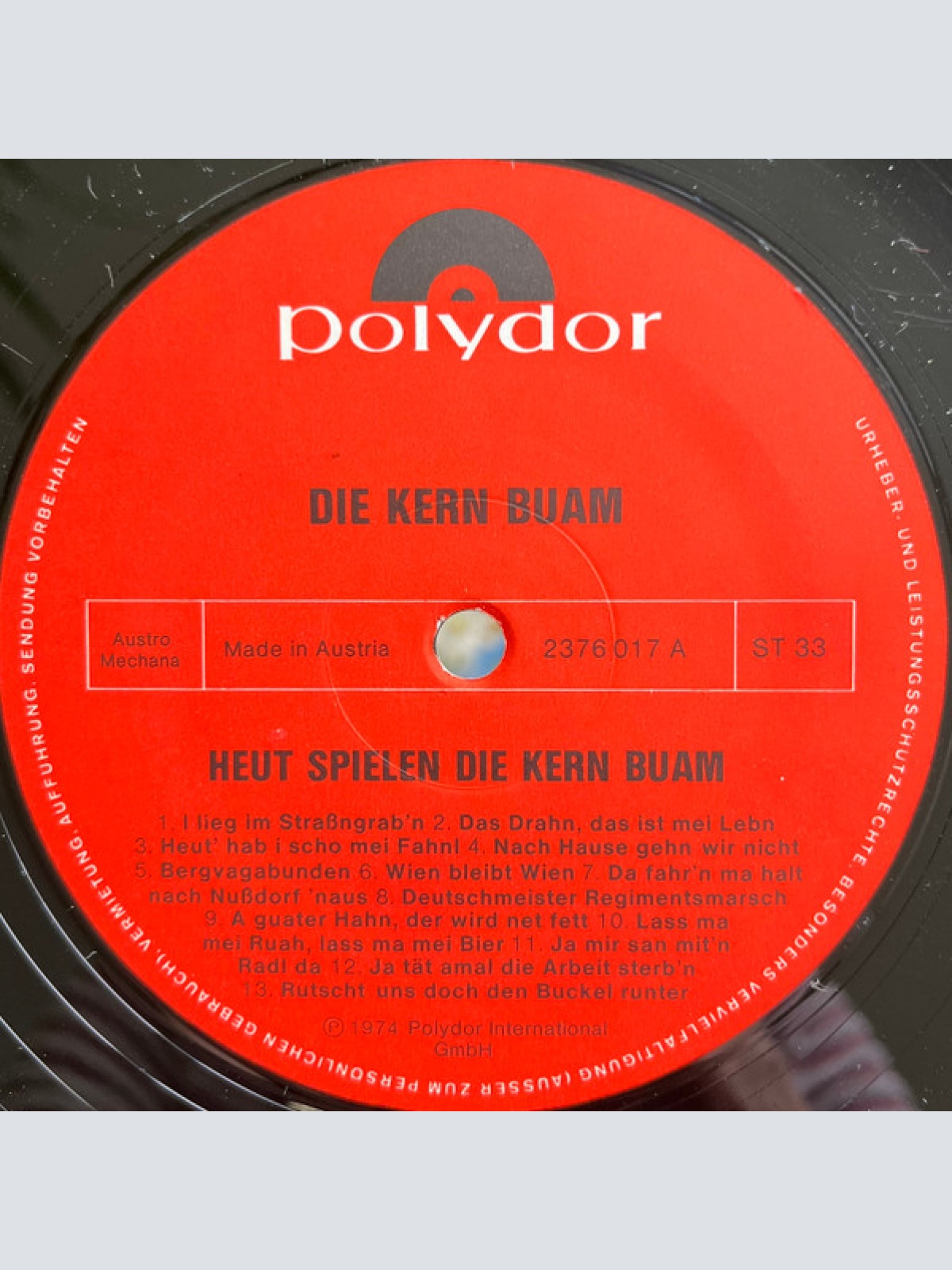 Vinyl / Die Kern Buam - Heut' Spielen...