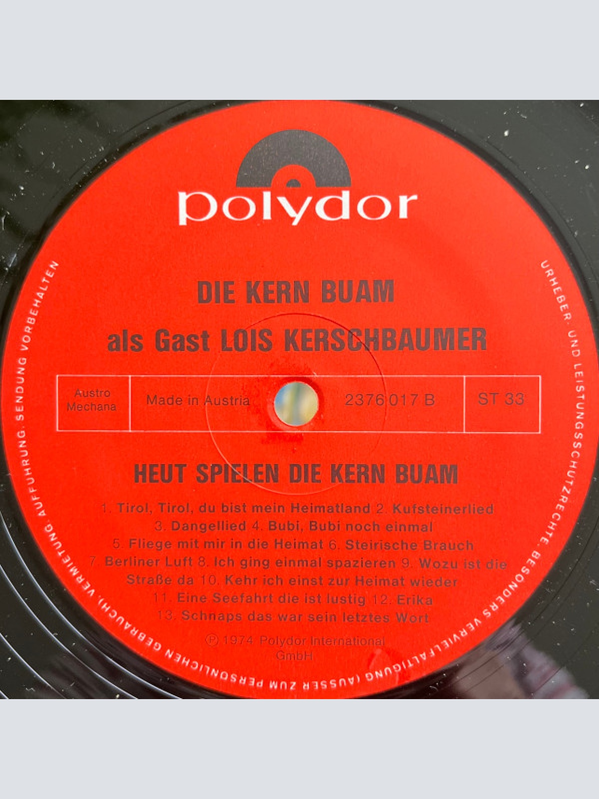 Vinyl / Die Kern Buam - Heut' Spielen...