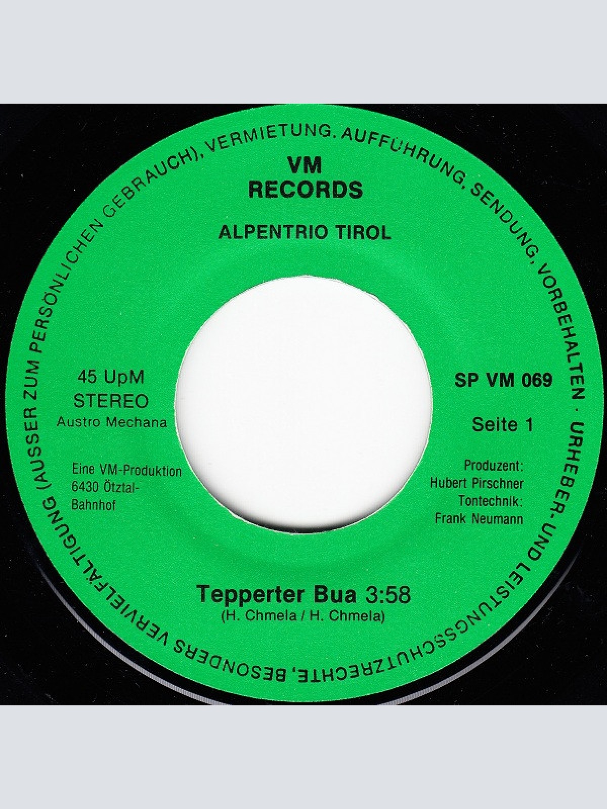 Vinyl / Alpentrio Tirol - Tepperter Bua / Musik Ist Unser Leben