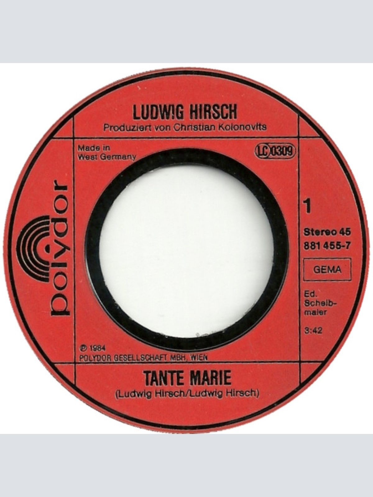 Vinyl / Ludwig Hirsch - Tante Marie