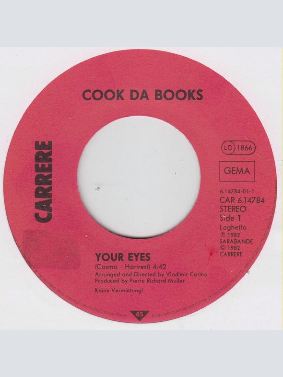 Vinyl / Cook Da Books / Paul Hudson - Your Eyes (Bande Originale Du Film 'La Boum 2')