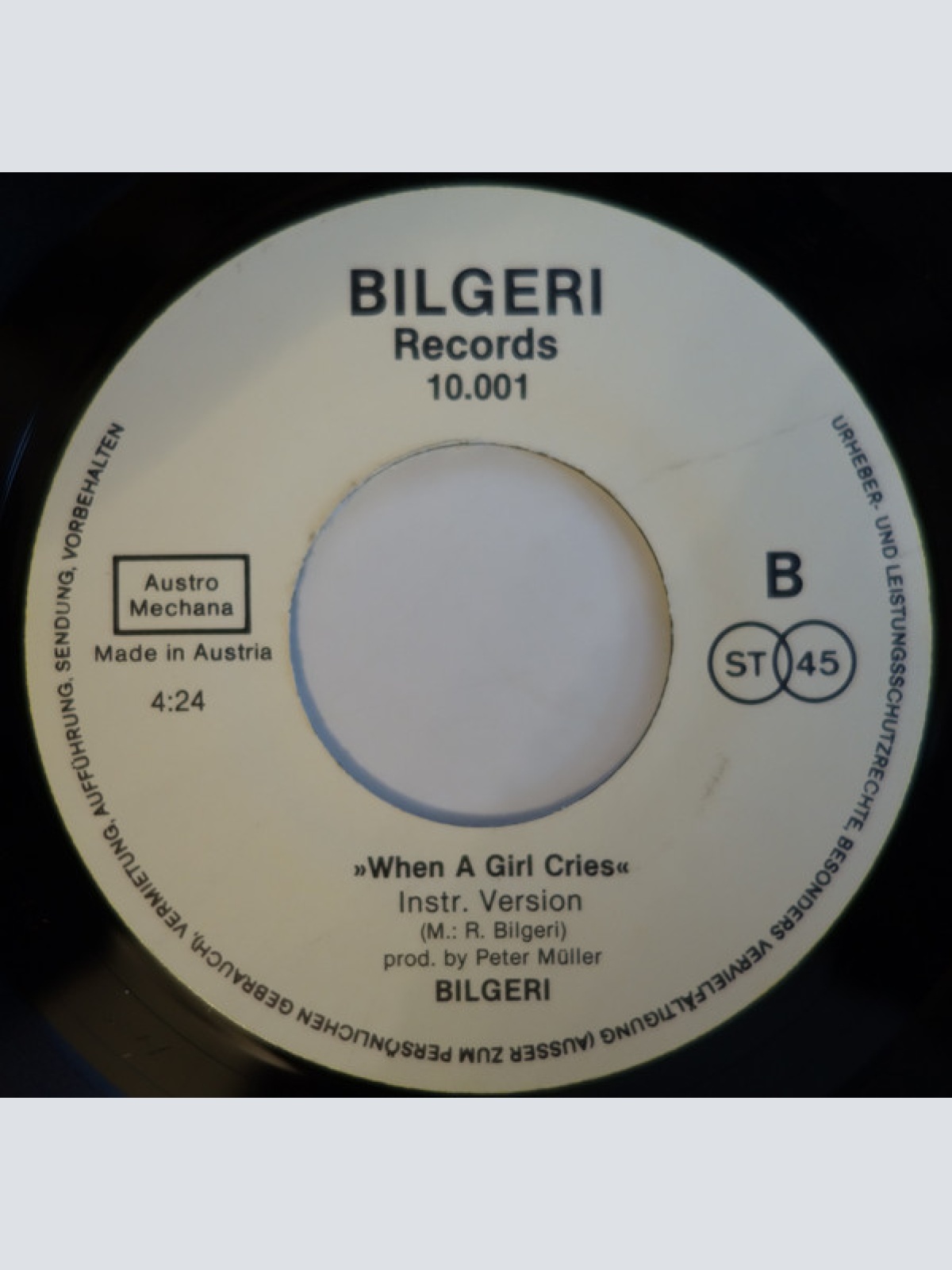 Vinyl / Bilgeri - When A Girl Cries