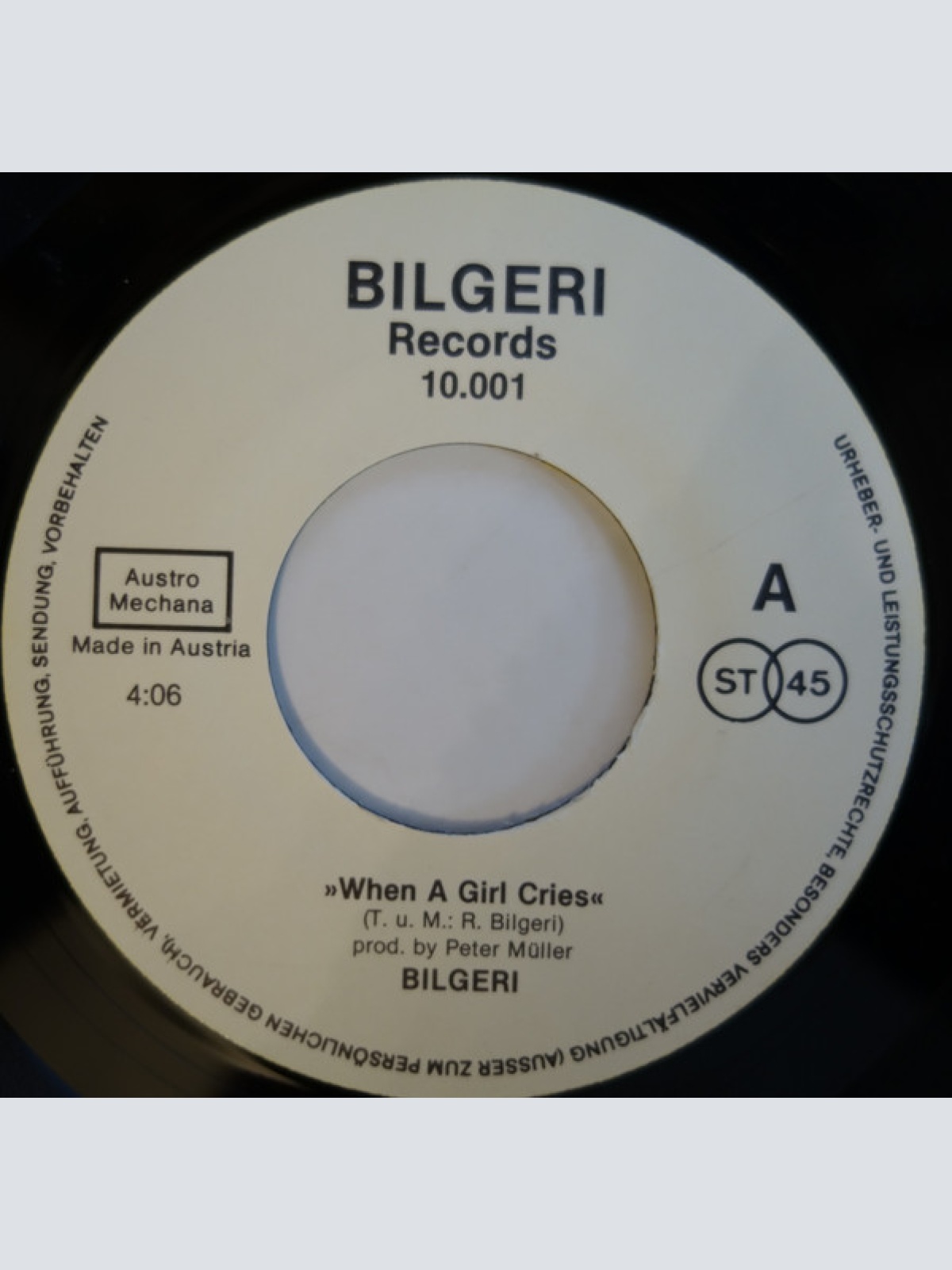 Vinyl / Bilgeri - When A Girl Cries
