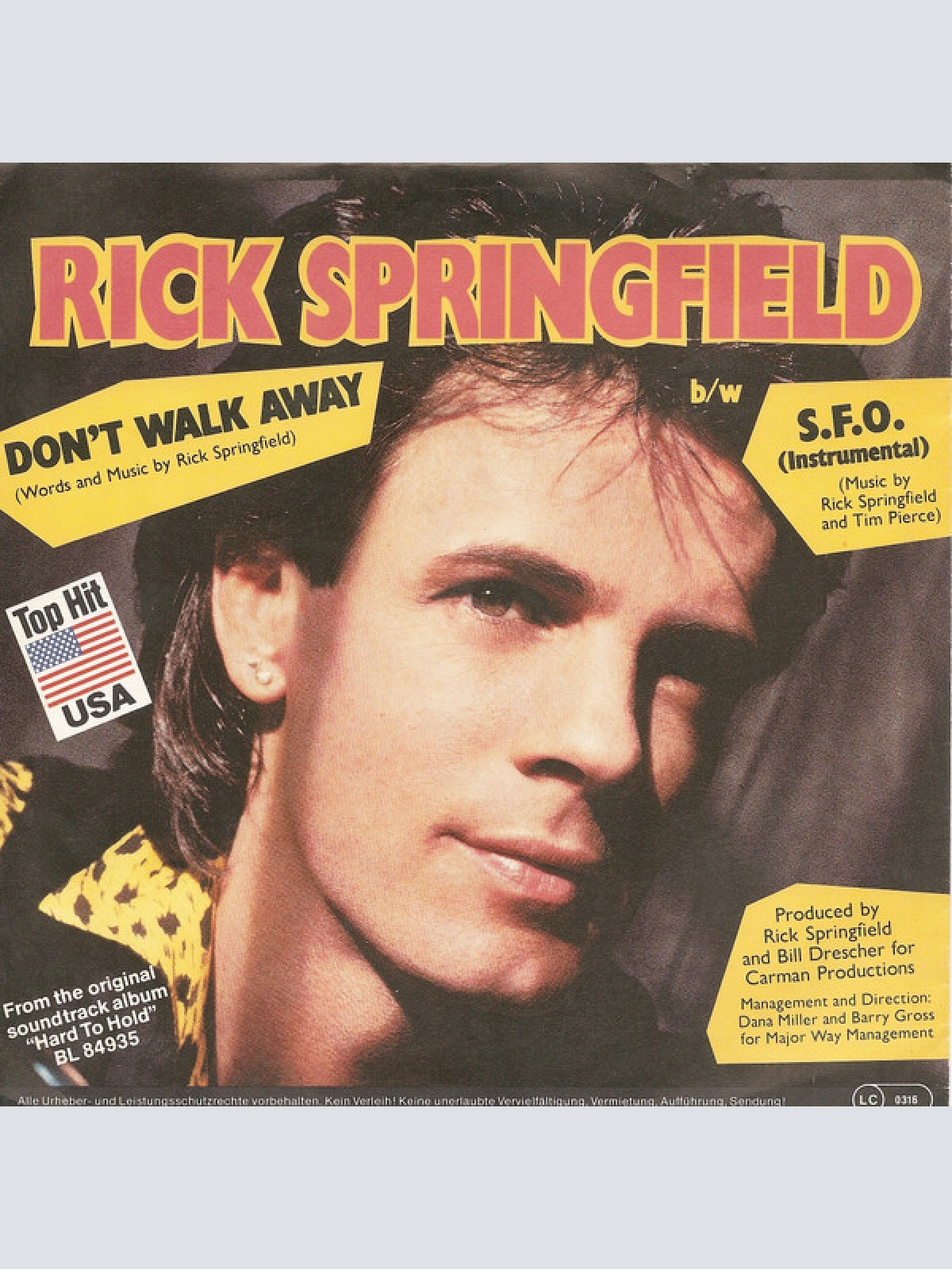 Vinyl / Rick Springfield - Don't Walk Away