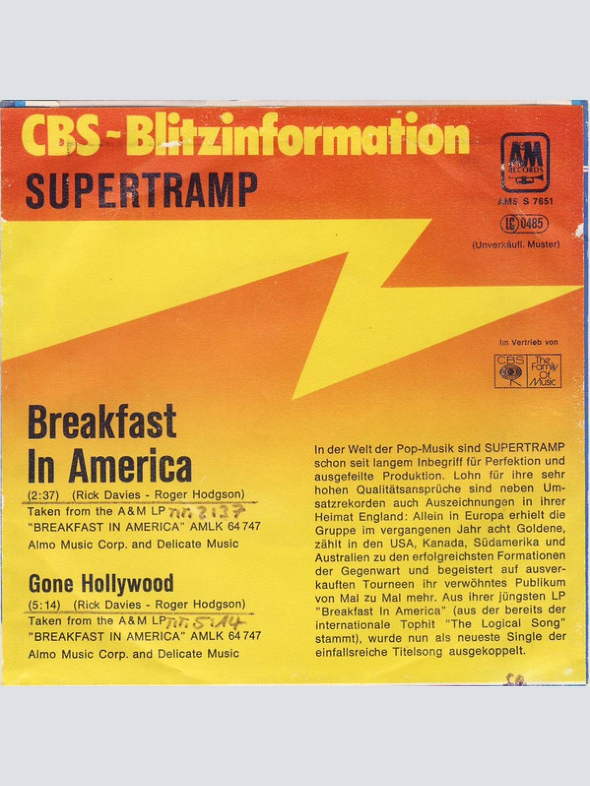 Vinyl / Supertramp - Breakfast In America
