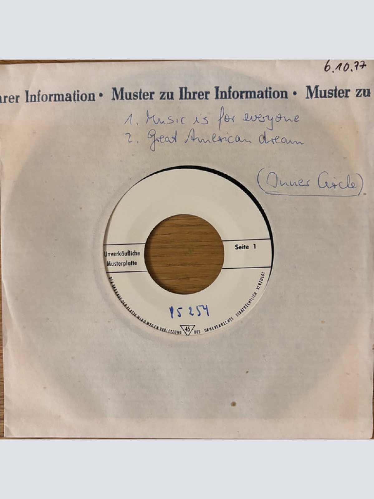 Vinyl / Inner Circle - Music Is For Everyone