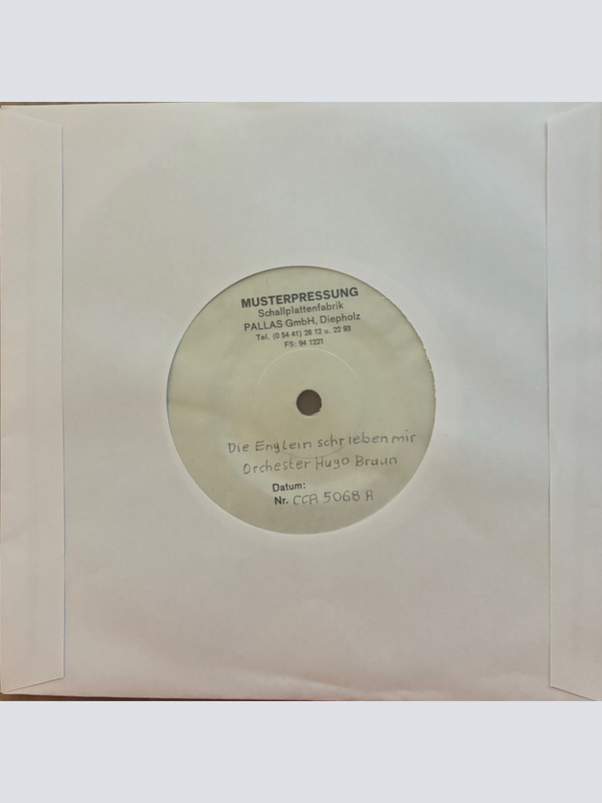 Vinyl / Orchester Hugo Braun - Die Englein Schrieben Mir