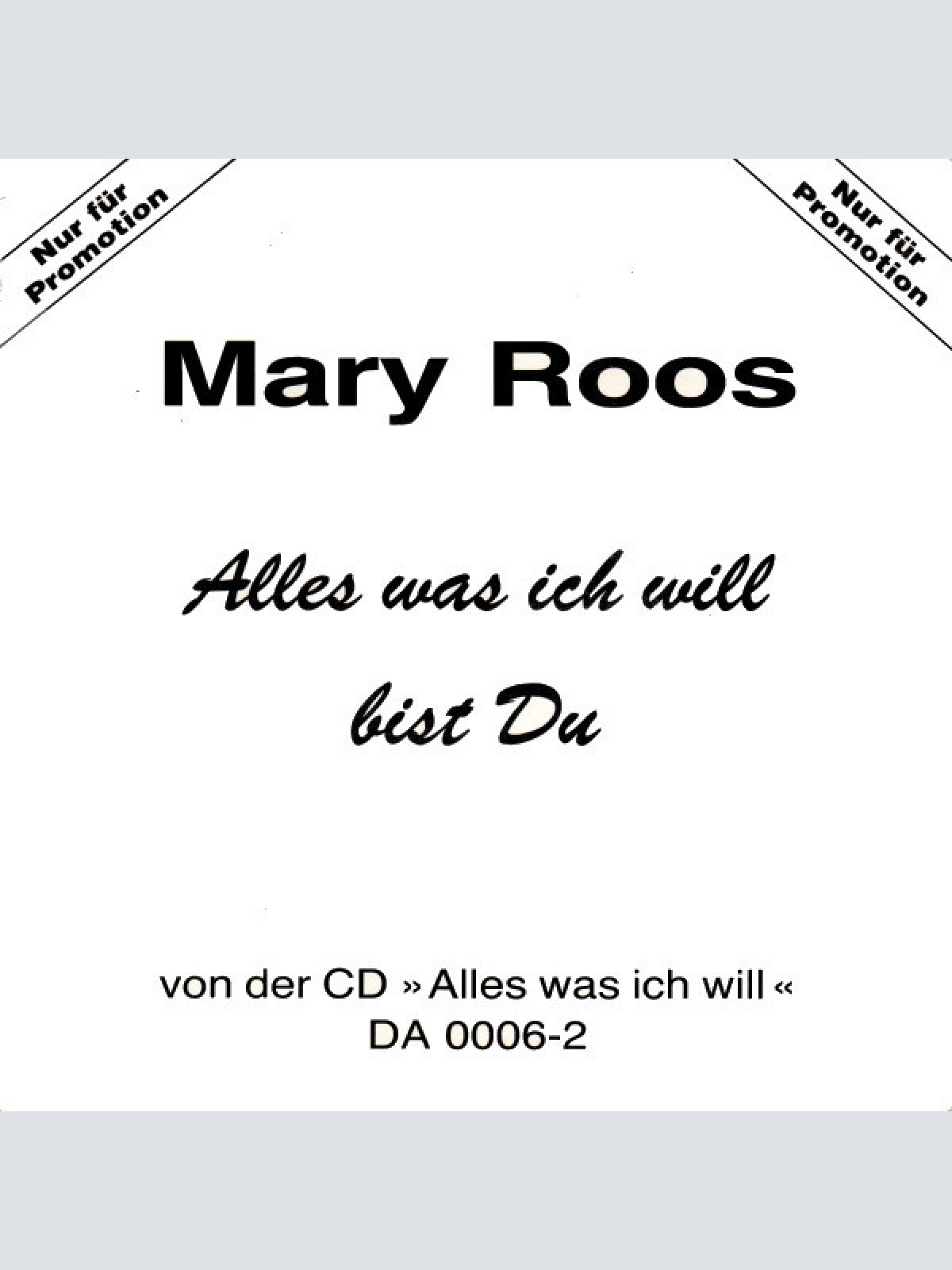 Vinyl / Mary Roos - Alles Was Ich Will Bist Du