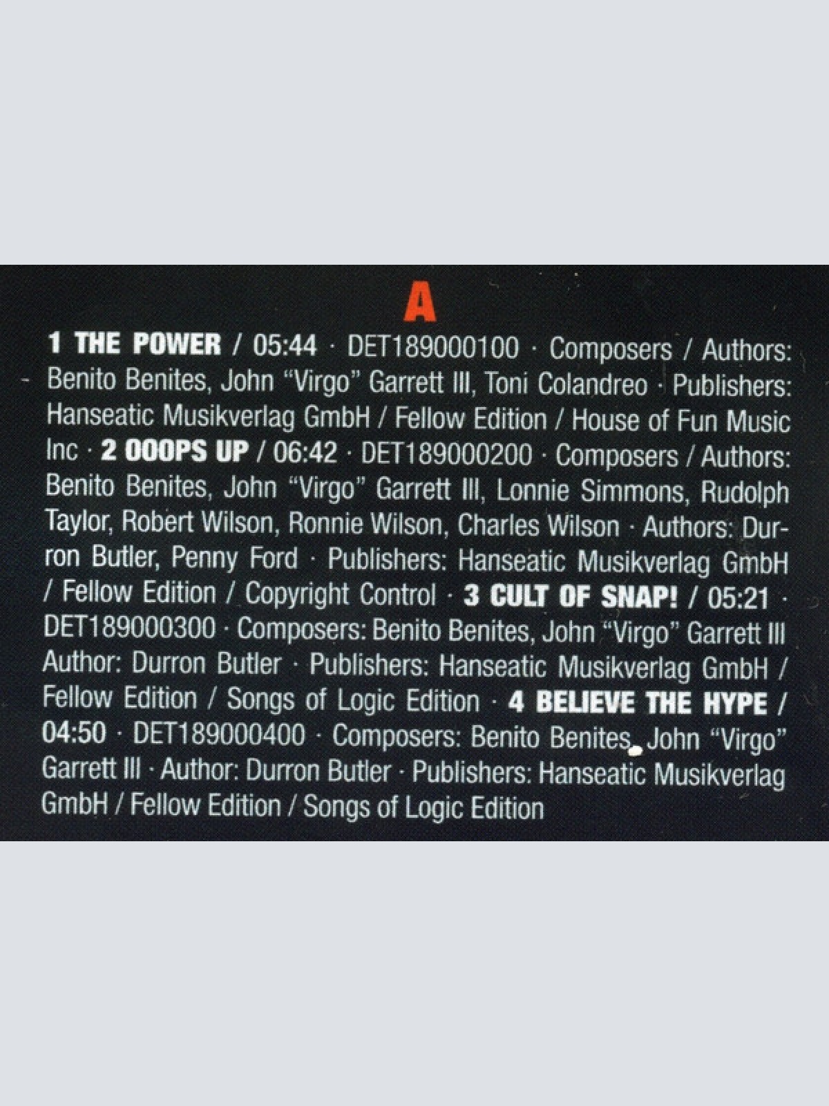 Vinyl / Snap! - World Power