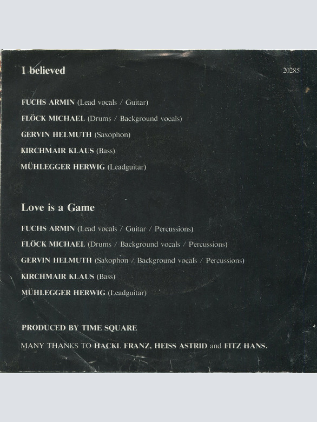 Vinyl / Time Square (8) - I Believed / Love Is A Game