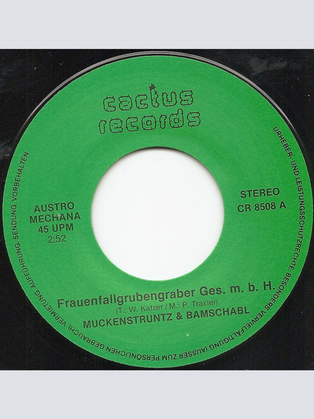 Vinyl / Muckenstruntz & Bamschabl - Frauenfallgrubengraber Ges.m.b.H