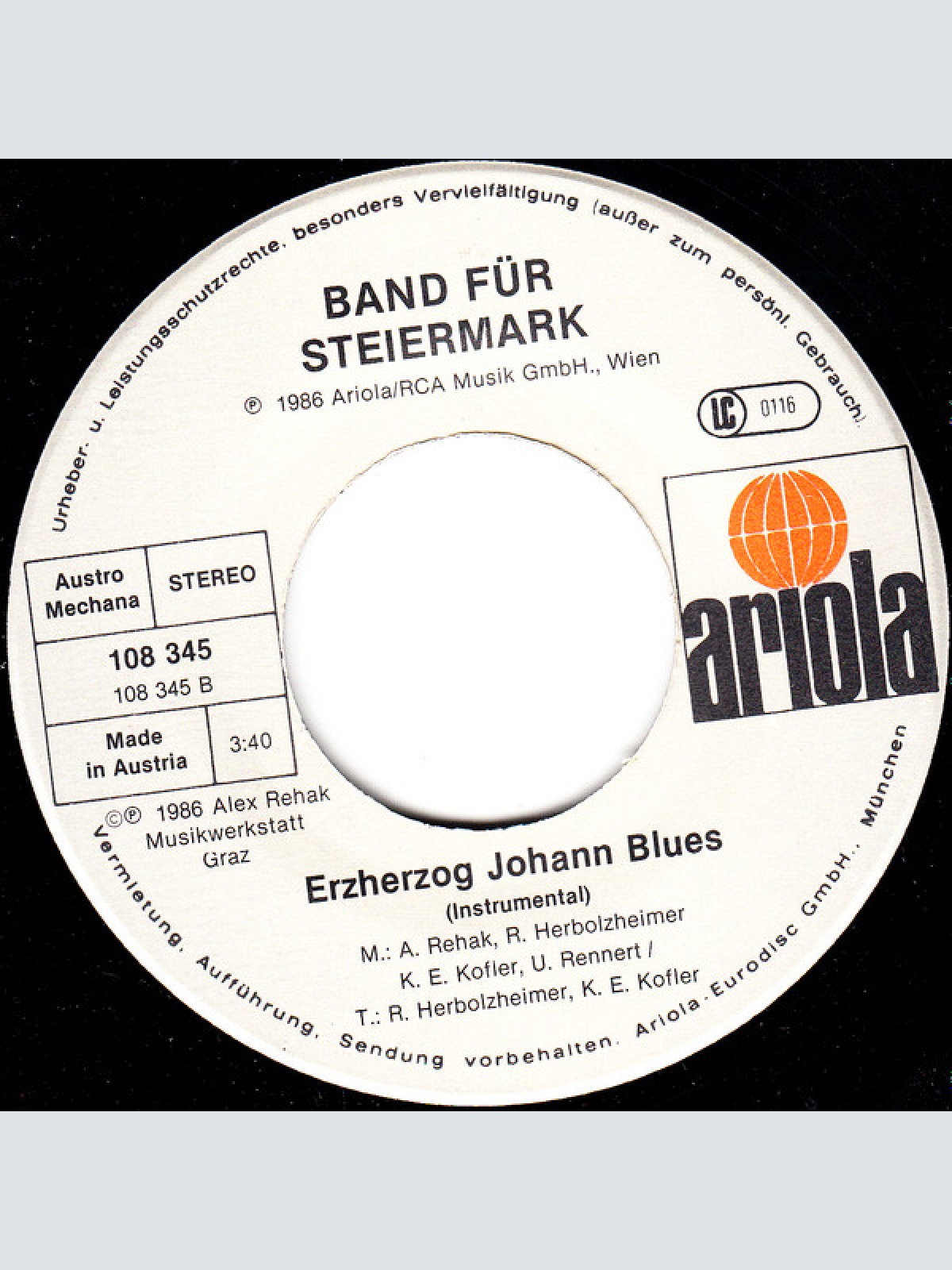 Vinyl / Band Für Steiermark - Erzherzog Johann Blues