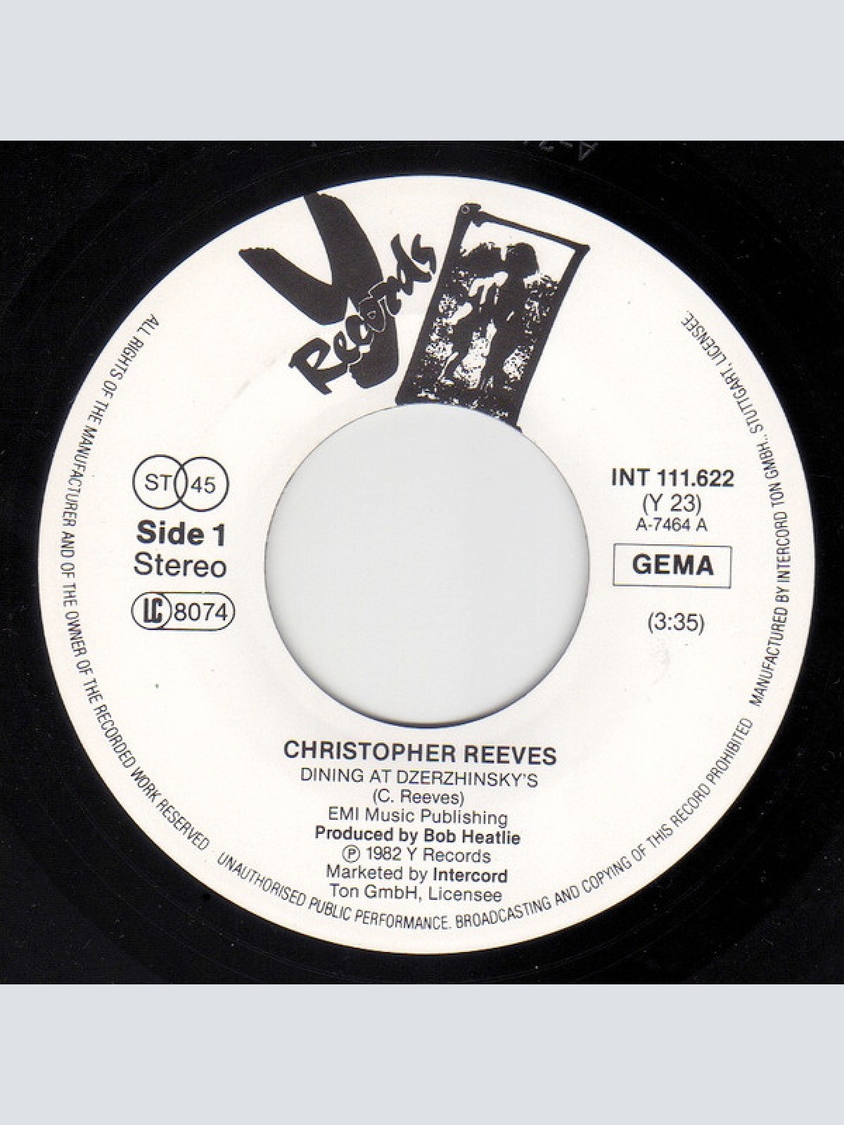 Vinyl / Christopher Reeves / Peter Jennings - Dining At Dzerzhinsky's / Floor Show At Dzerzhinsky's