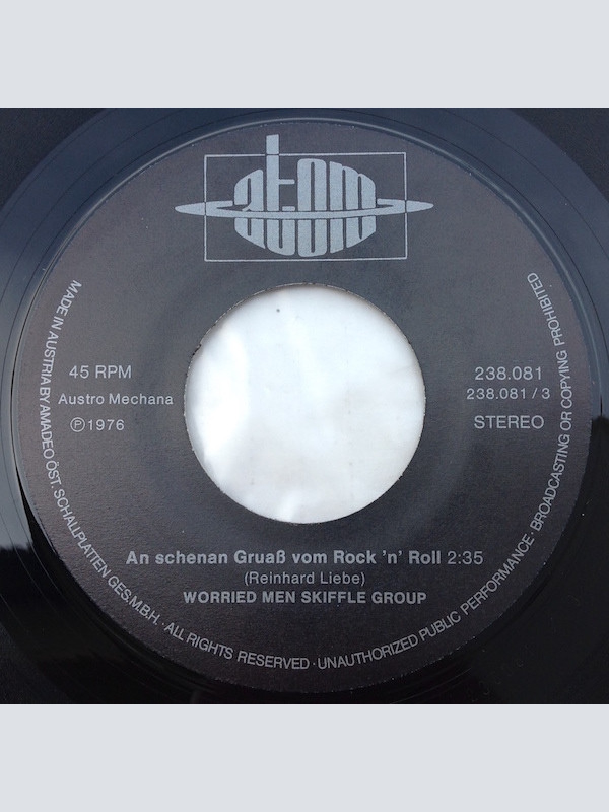 Vinyl / Worried Men Skiffle Group - An Schenan Gruass Vom Rock N' Roll / Du Bist Da Schenste Stern