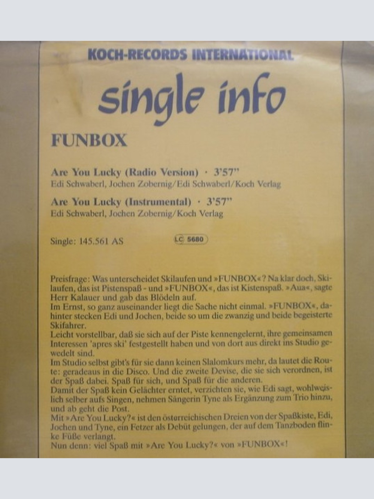 Vinyl / Funbox (2) - Are You Lucky?