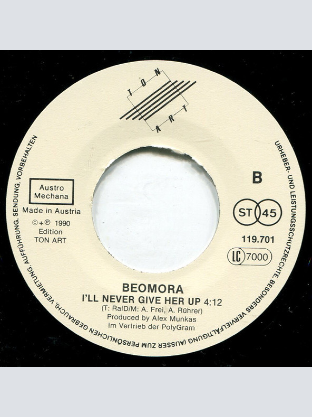 Vinyl / Beomora - Carry Me Home / I'll Never Give Her Up