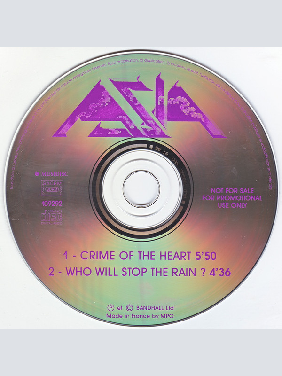 CD / Asia (2) - Crime Of The Heart / Who Will Stop The Rain?